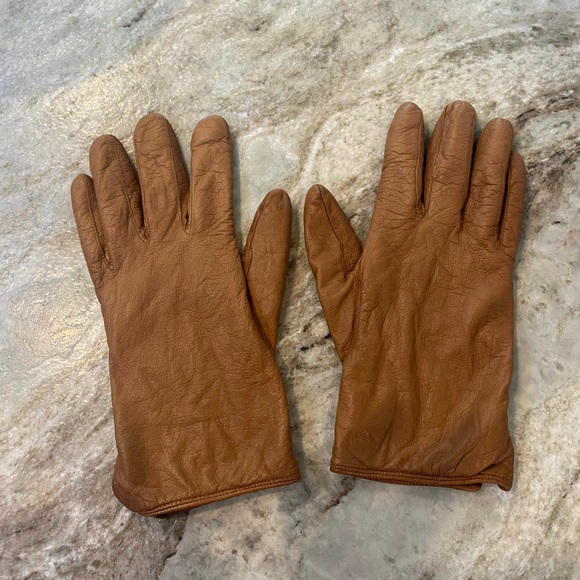 Coach leather cashmere gloves sz 8 brown - Picture 10 of 10